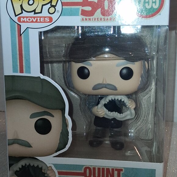 Funko Pop Movies:  QUINT w/Shark Mouth #1755 (Jaws 1975) w/Protector - Picture 2 of 6